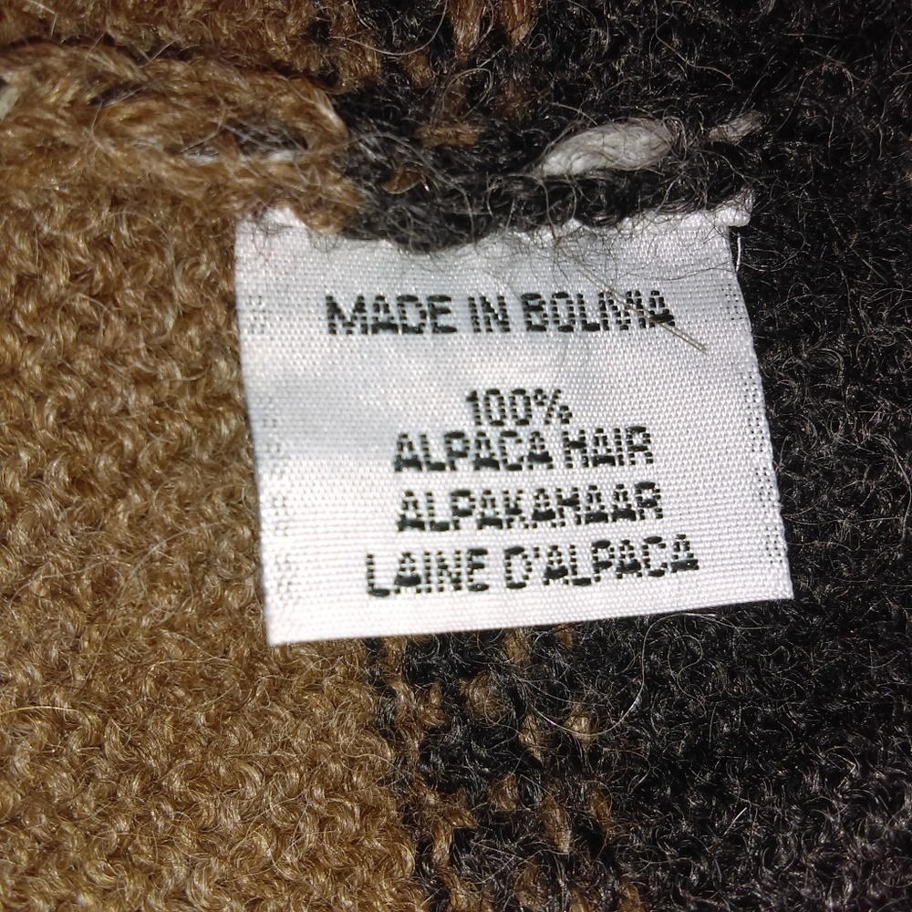 Waliki Mens 100% Alpaca Sweater Hand Loomed - Picture 6 of 6